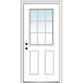 Primed Fiberglass 1/2 Lite 2-Panel Prehung Entry Door 36" x 80" A104307