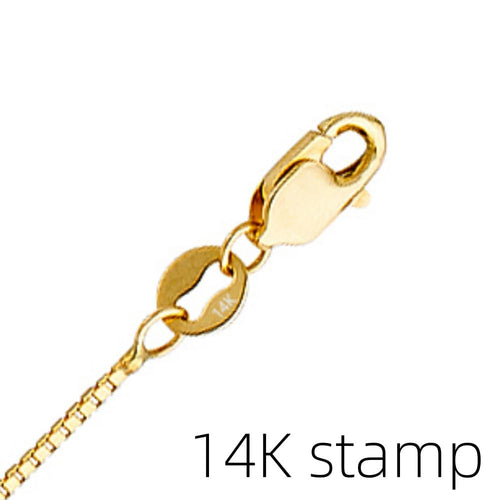 14k Gold Box Chain Necklace with Lobster Claw Clasp S816897