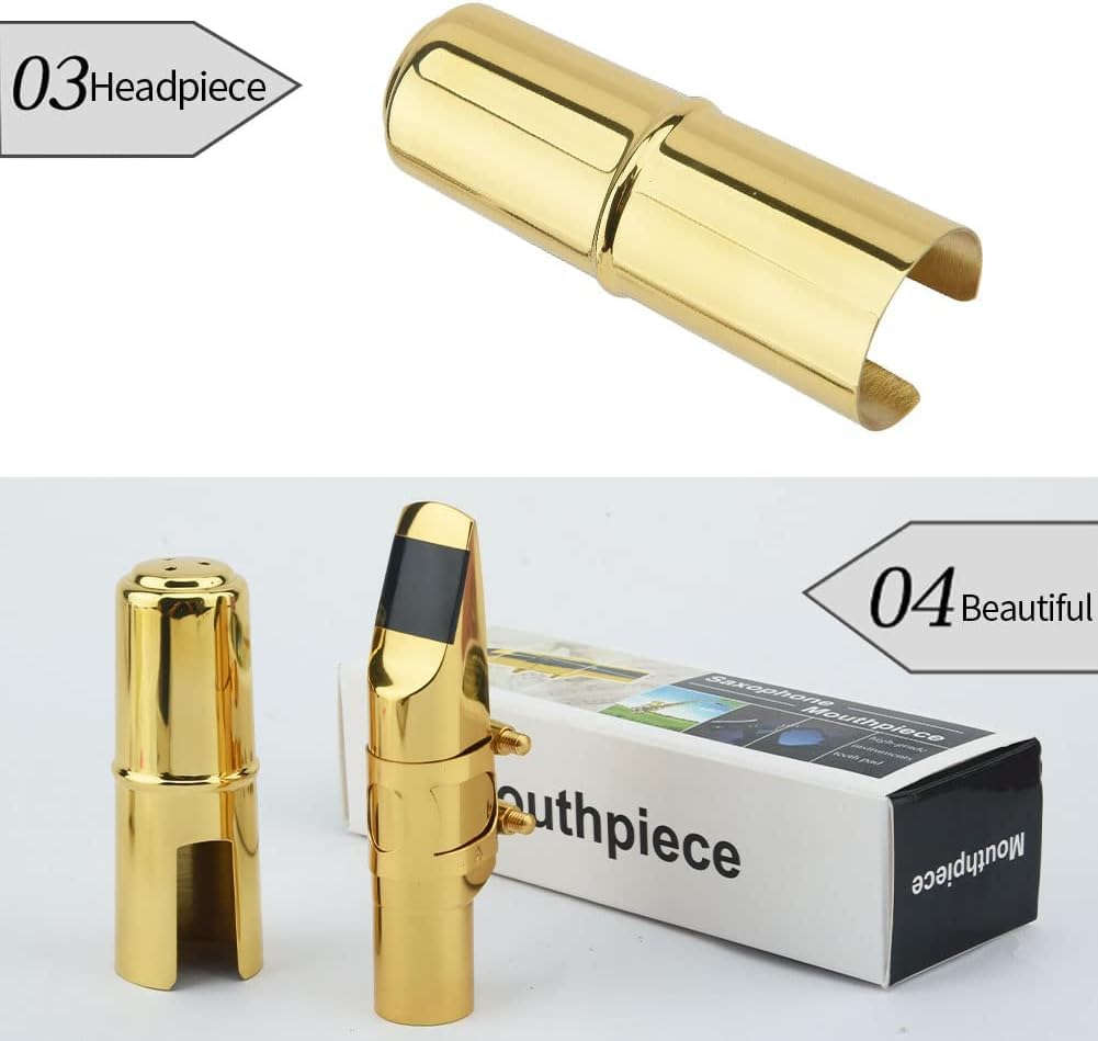 Alto Sax Saxophone Mouthpiece with Cap & Ligatures Brass Metal 5C B917798