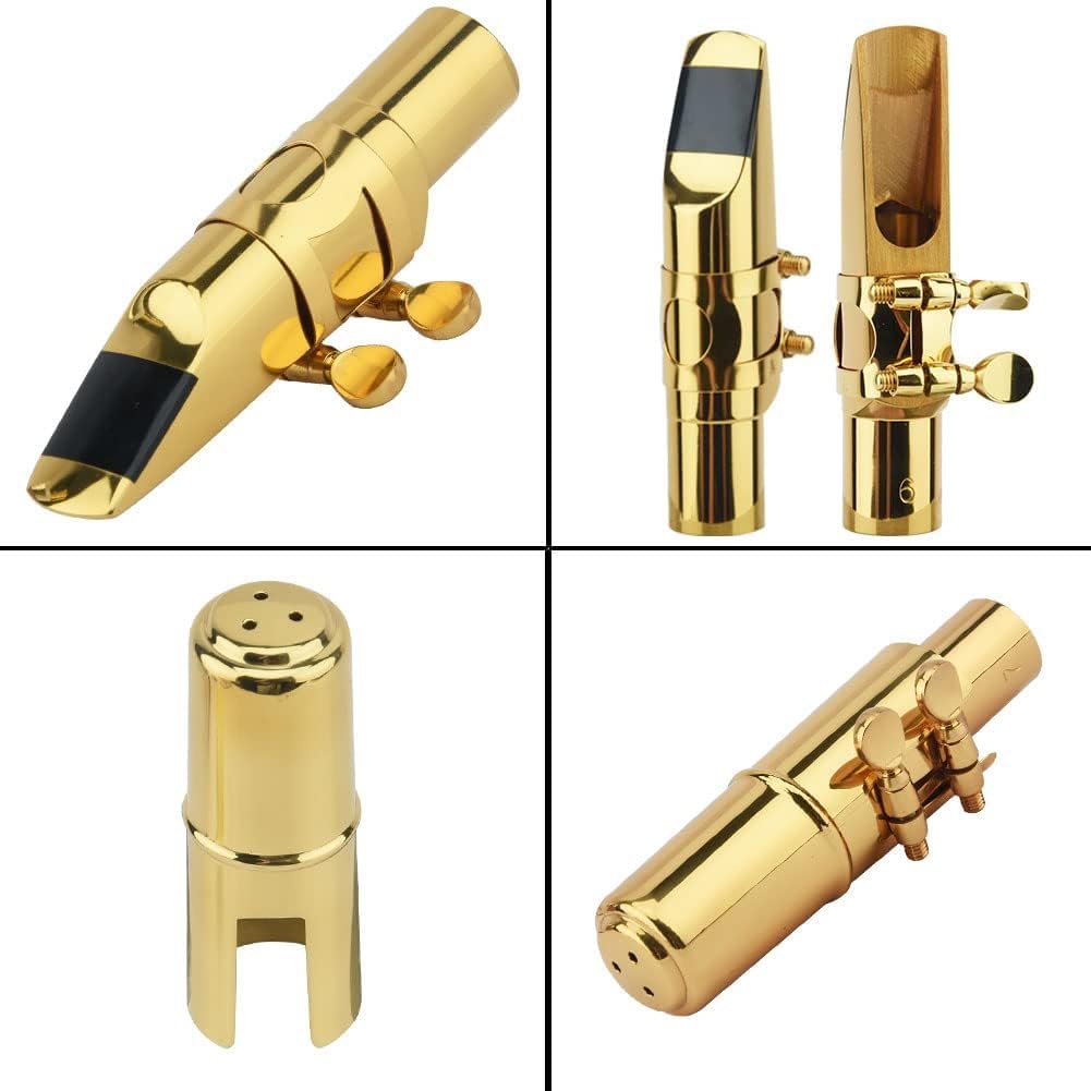 Alto Sax Saxophone Mouthpiece with Cap & Ligatures Brass Metal 5C B917798