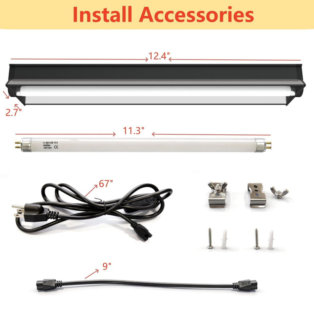 8W T5 UVB UVA Reptile Light Fixture and Bulb Kit W612106