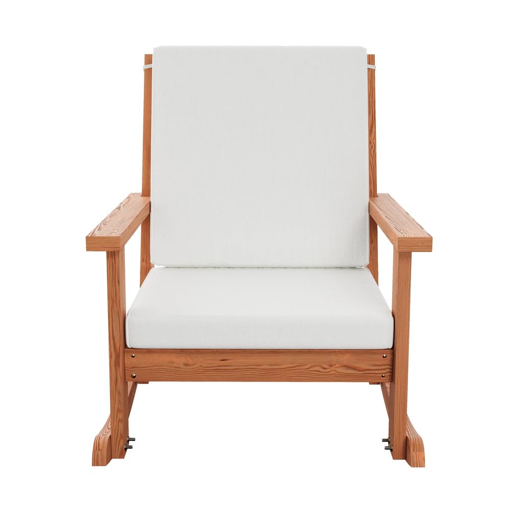 Cedar Stain Outdoor Rocking Chair with Cushion B551398