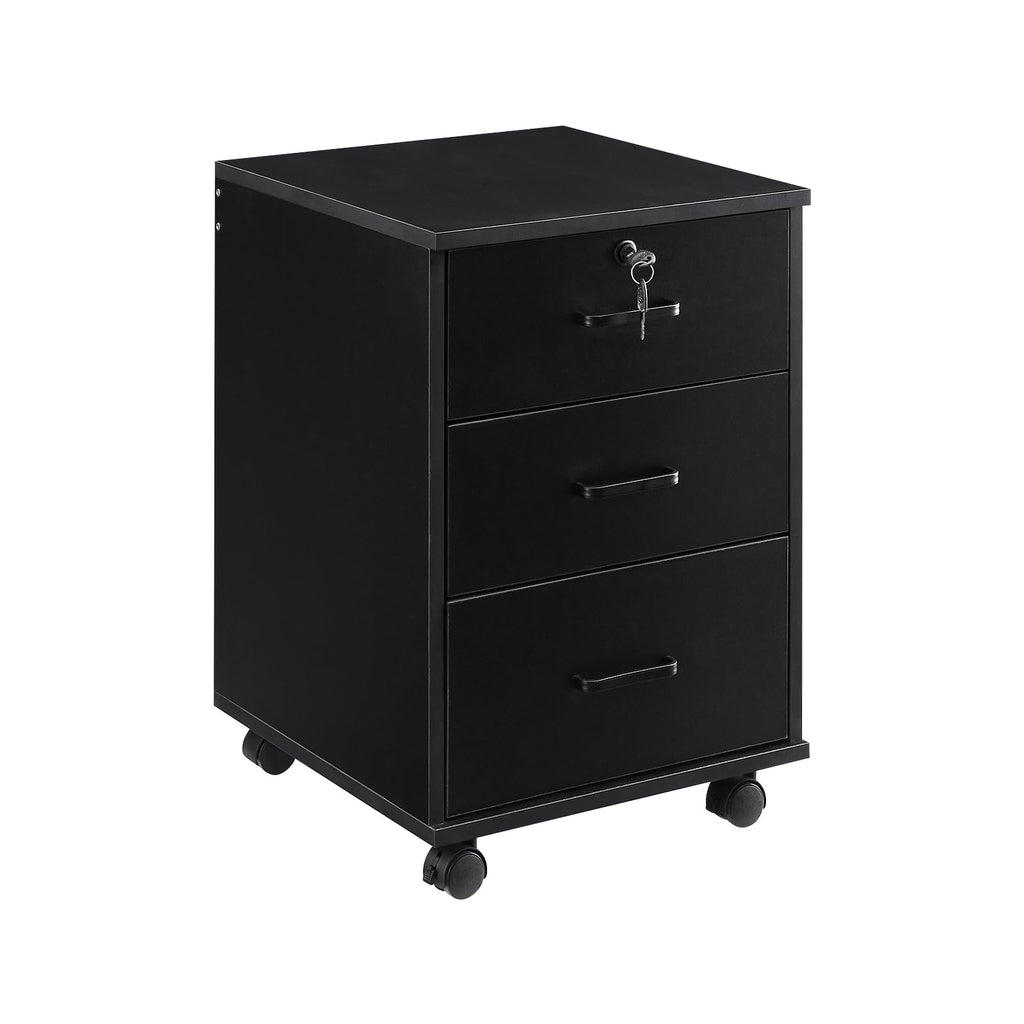 3 Drawer Black File Cabinet with Lock I250550