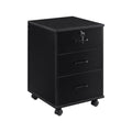 3 Drawer Black File Cabinet with Lock I250550