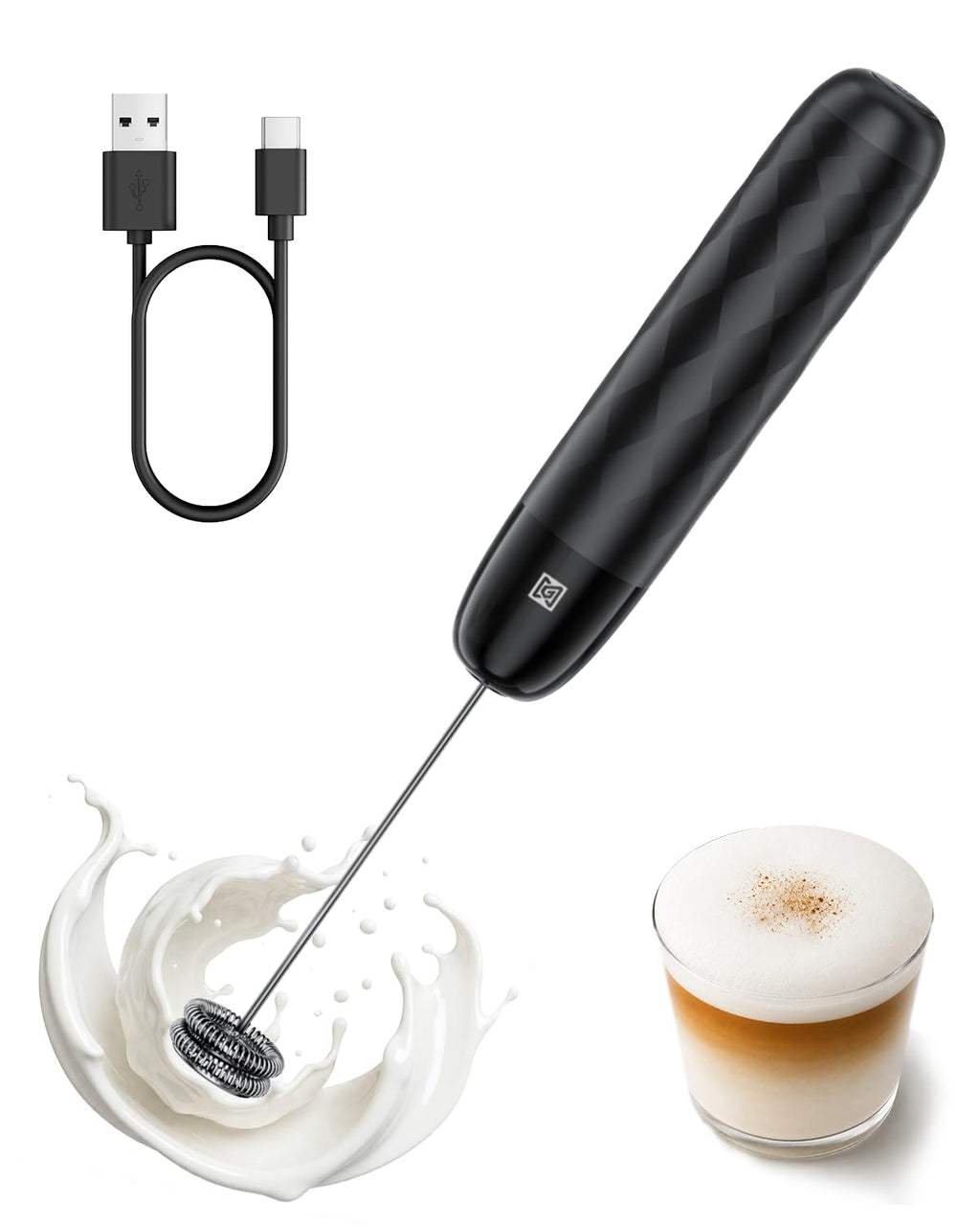 Rechargeable Milk Frother with Detachable Wand T109213