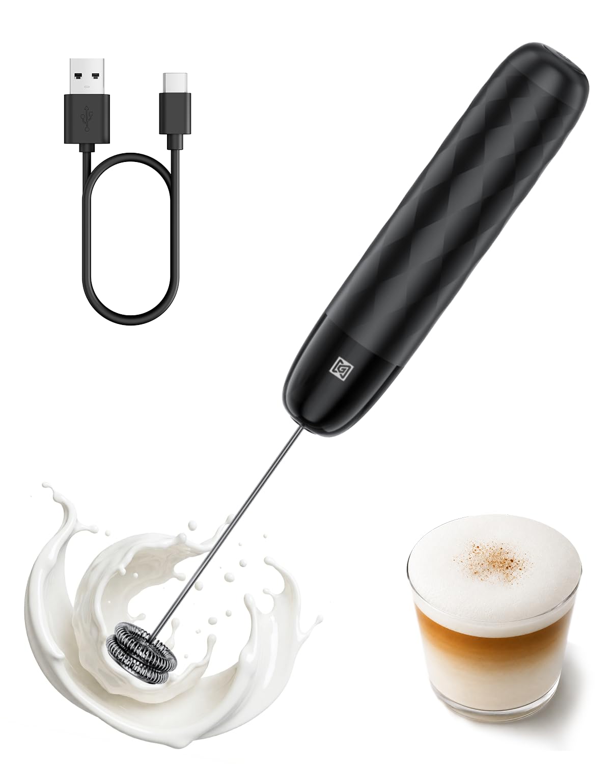 Rechargeable Milk Frother with Detachable Wand T109213