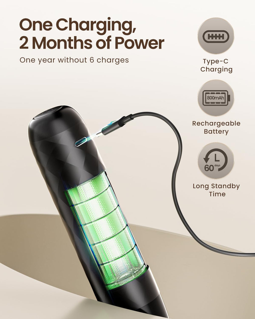 Rechargeable Milk Frother with Detachable Wand T109213