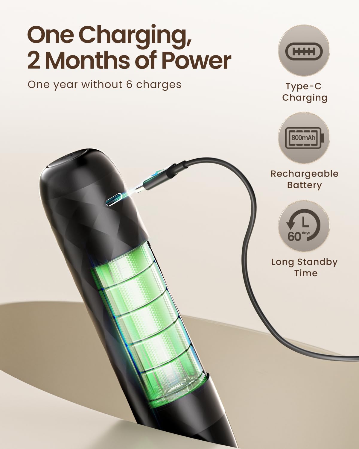 Rechargeable Milk Frother with Detachable Wand T109213