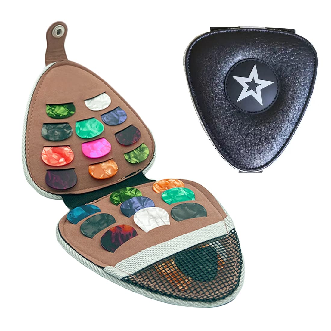 Guitar Pick Holder Case Bag with 24pcs Colorful Picks C84612