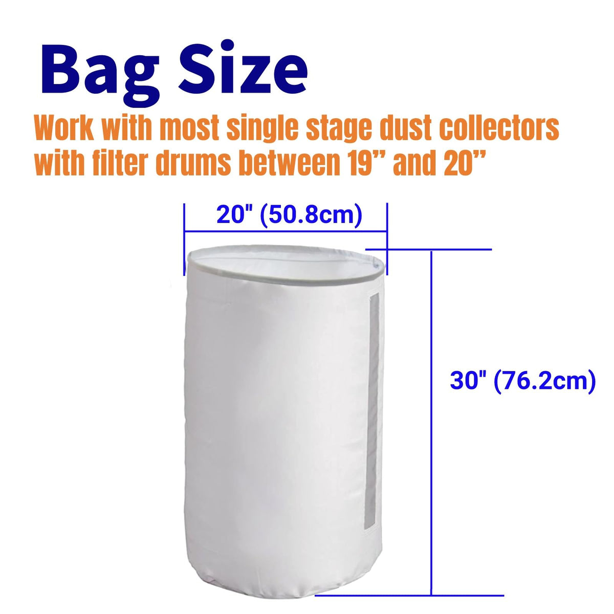 70 Gallon 30 Micron Dust Collector Bottom Bag J407