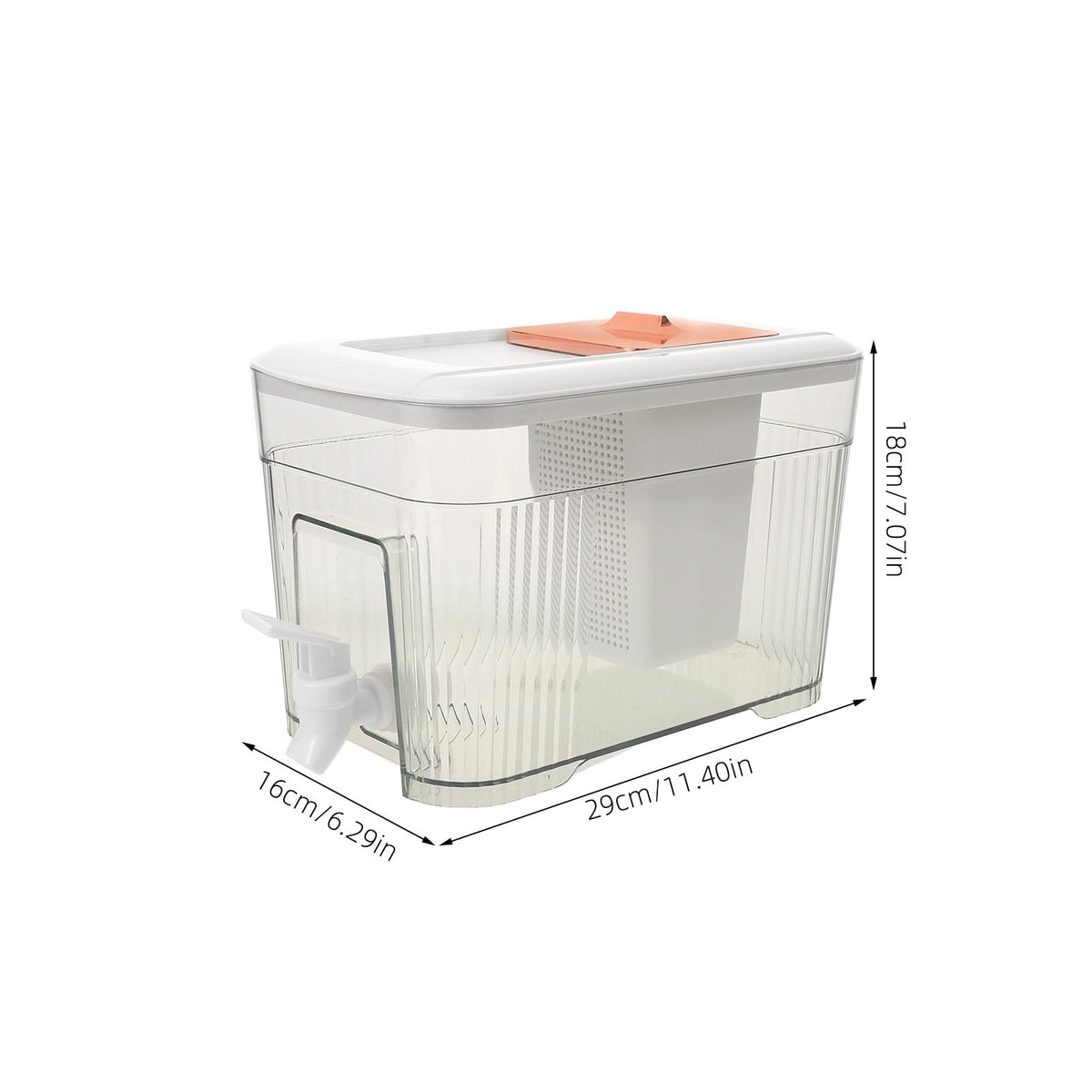 White Plastic Water Jug with Faucet and Lid L98619