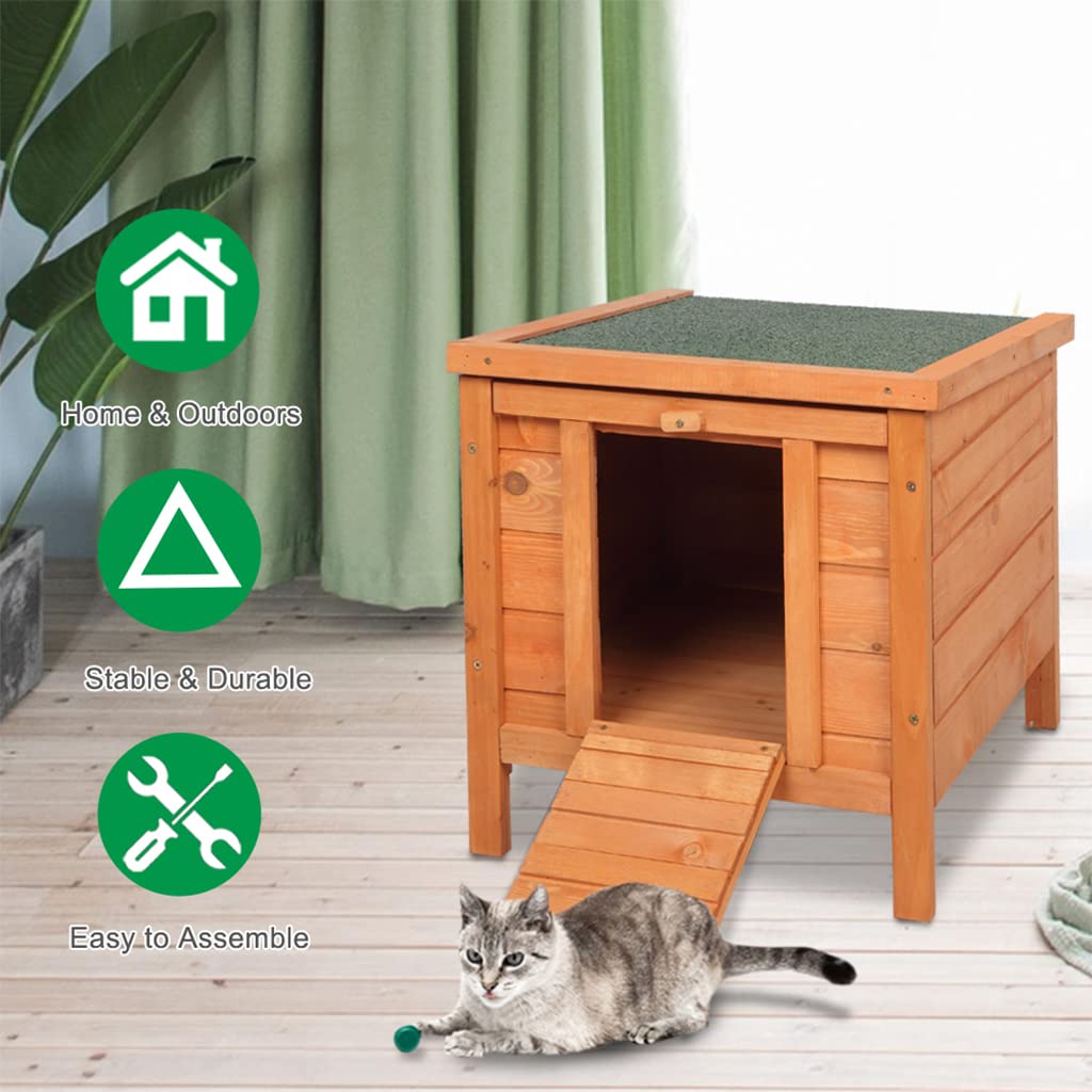 Weatherproof Wooden Cat House G906954