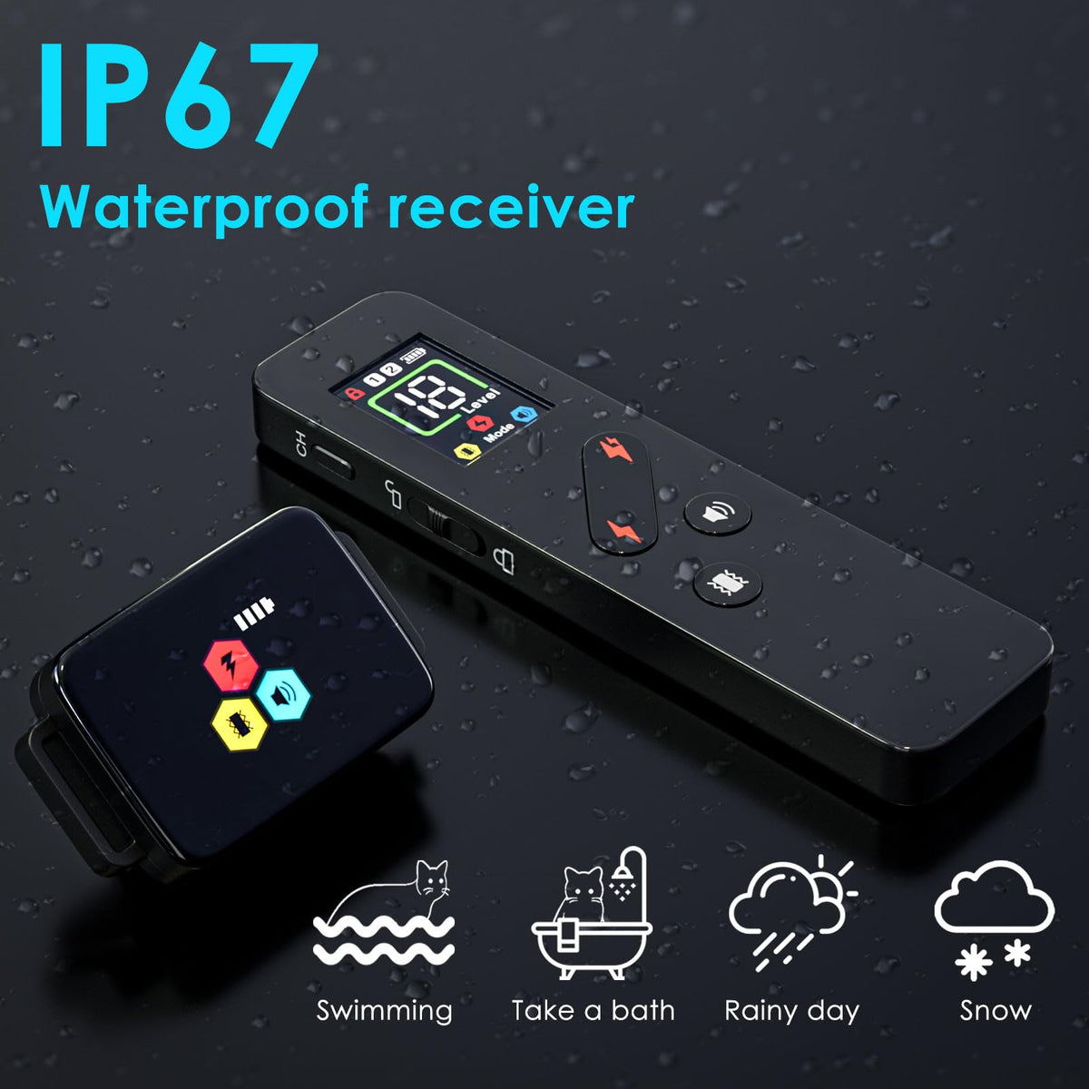 Remote Electric Cat Training Collar 3300FT IP67 Waterproof K23415