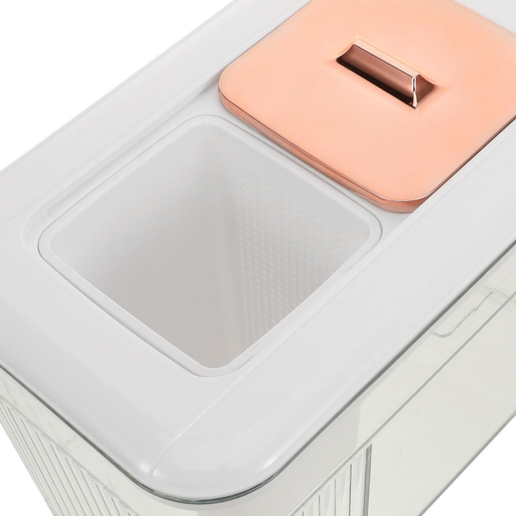 White Plastic Water Jug with Faucet and Lid L98619