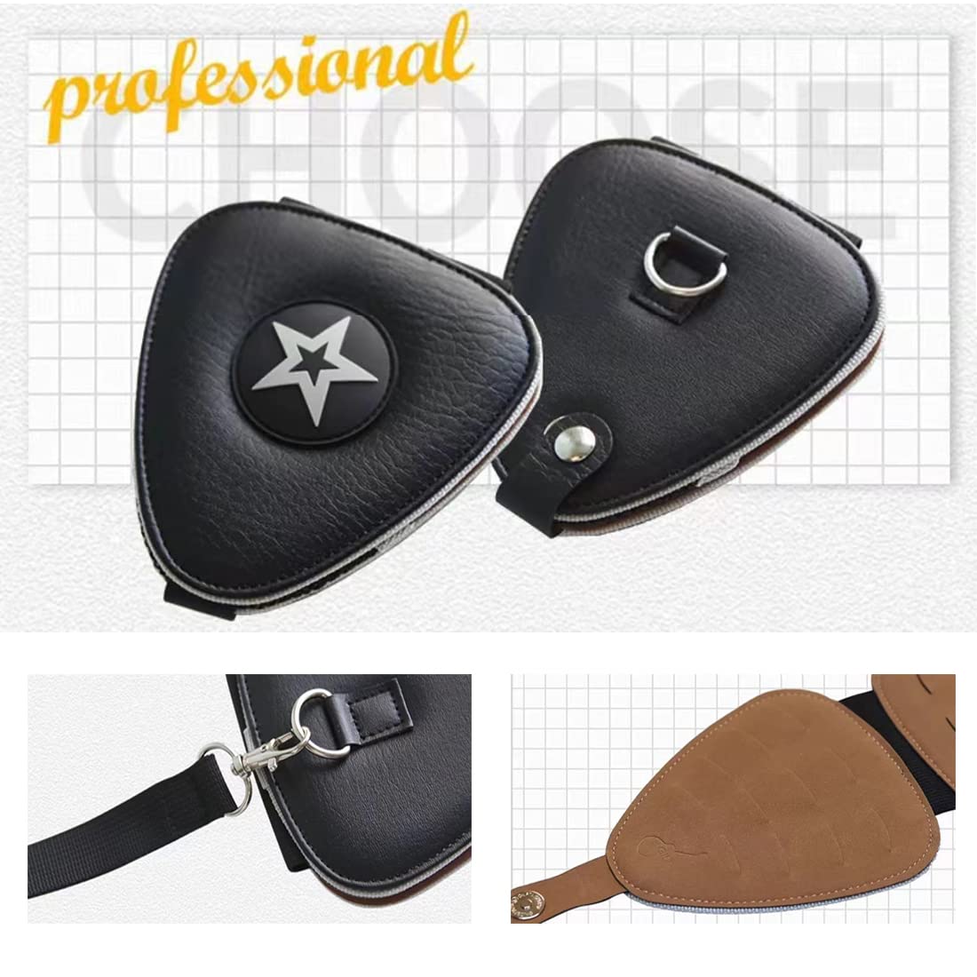 Guitar Pick Holder Case Bag with 24pcs Colorful Picks C84612