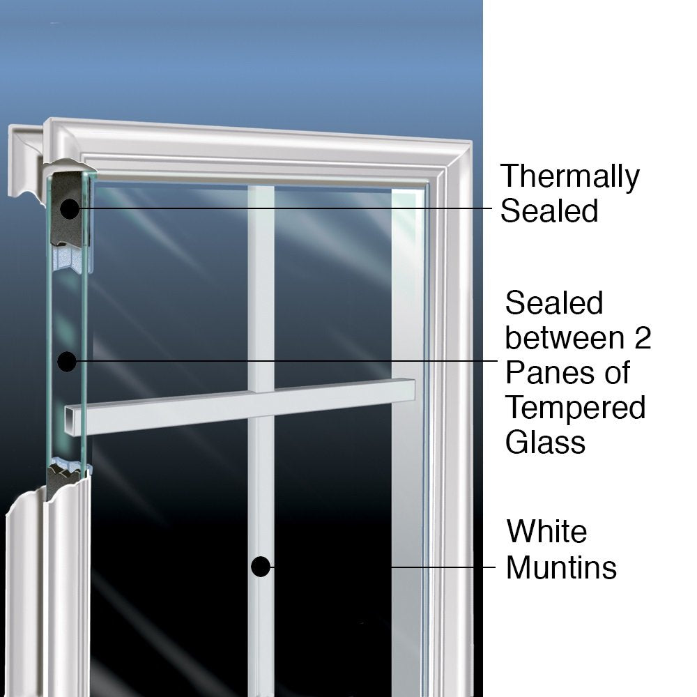 Primed Fiberglass 1/2 Lite 2-Panel Prehung Entry Door 36" x 80" A104307