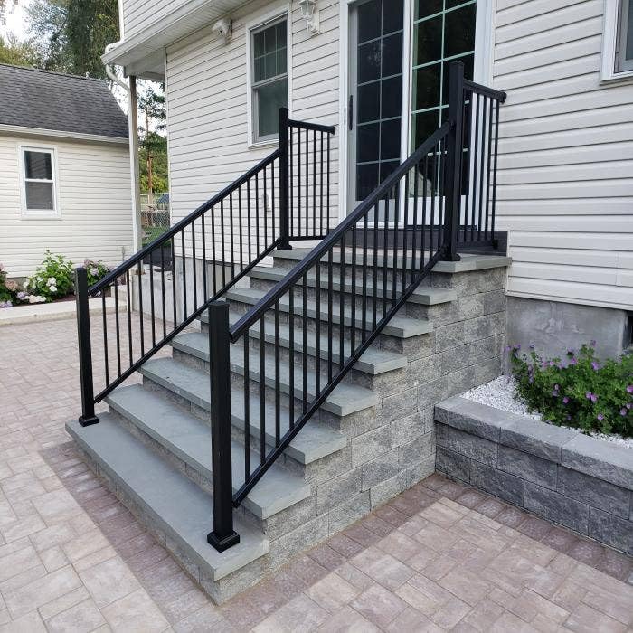 Aluminum Railing Kit for Deck Stairs Textured Black 36 x 72 Inch X288