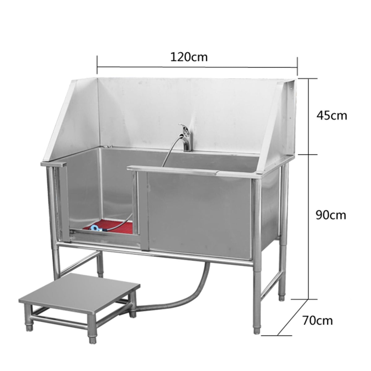 Stainless Steel Dog Washing Station with Sliding Door B1078