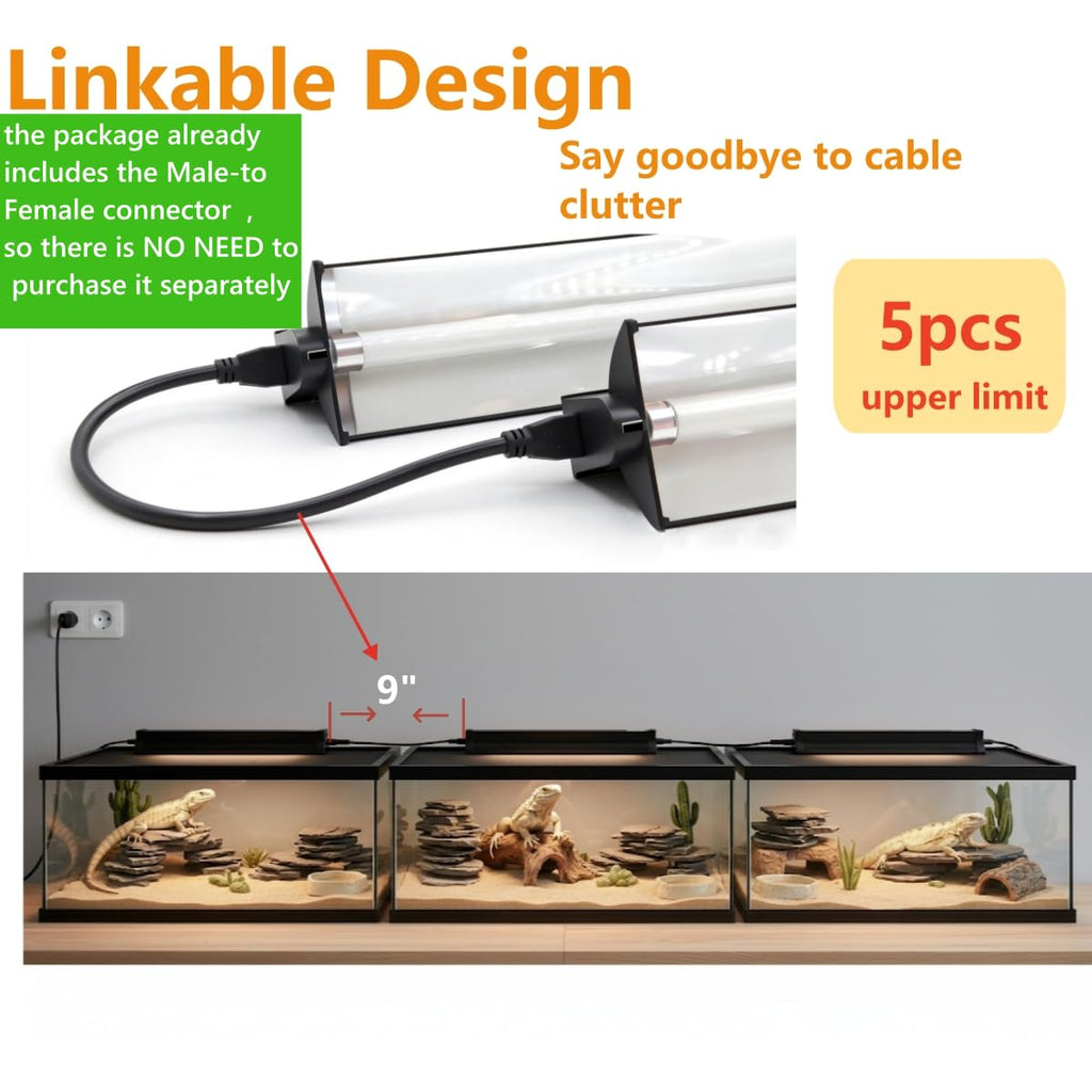 8W T5 UVB UVA Reptile Light Fixture and Bulb Kit W612106