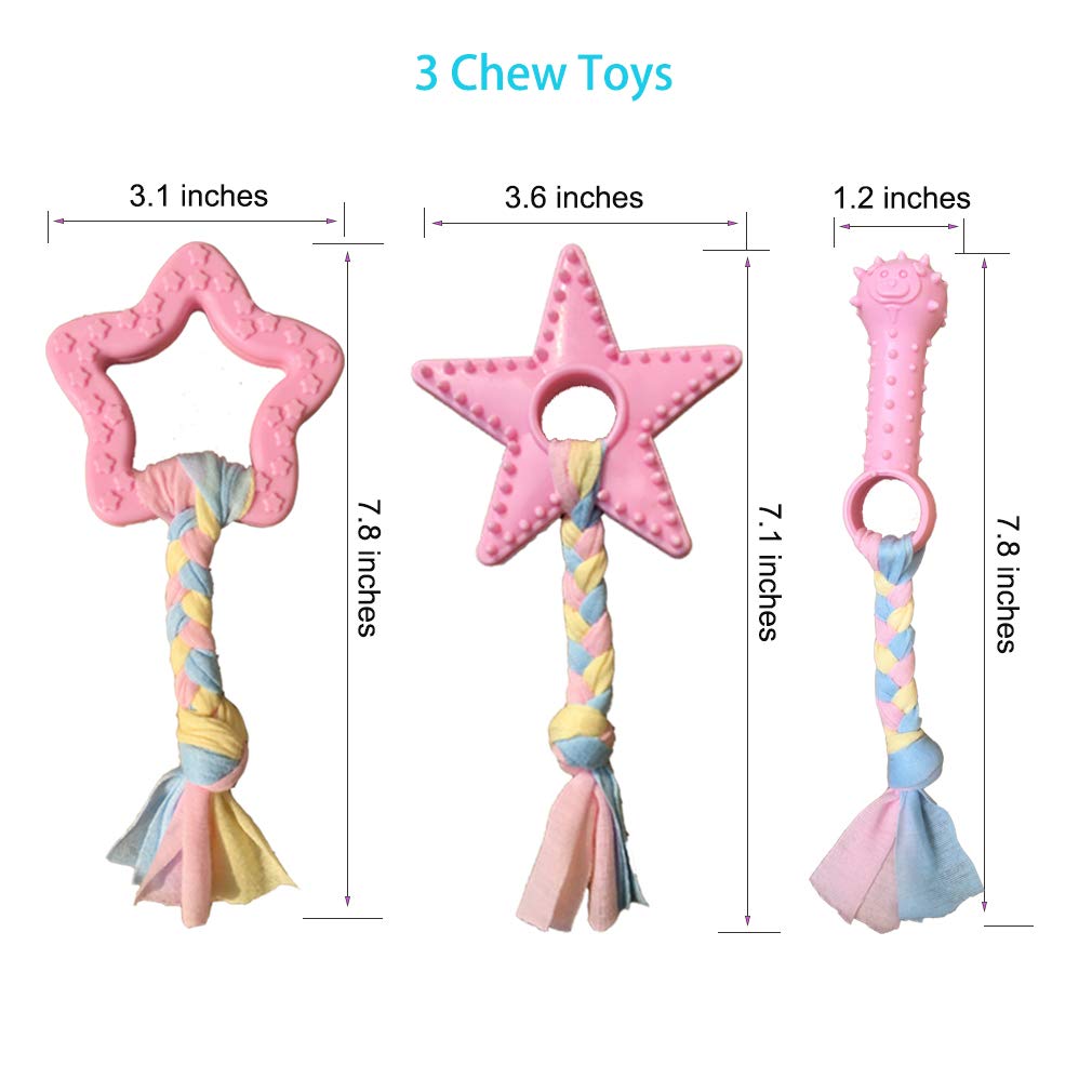 Pink 5-Pack Puppy Chew Toys A8008