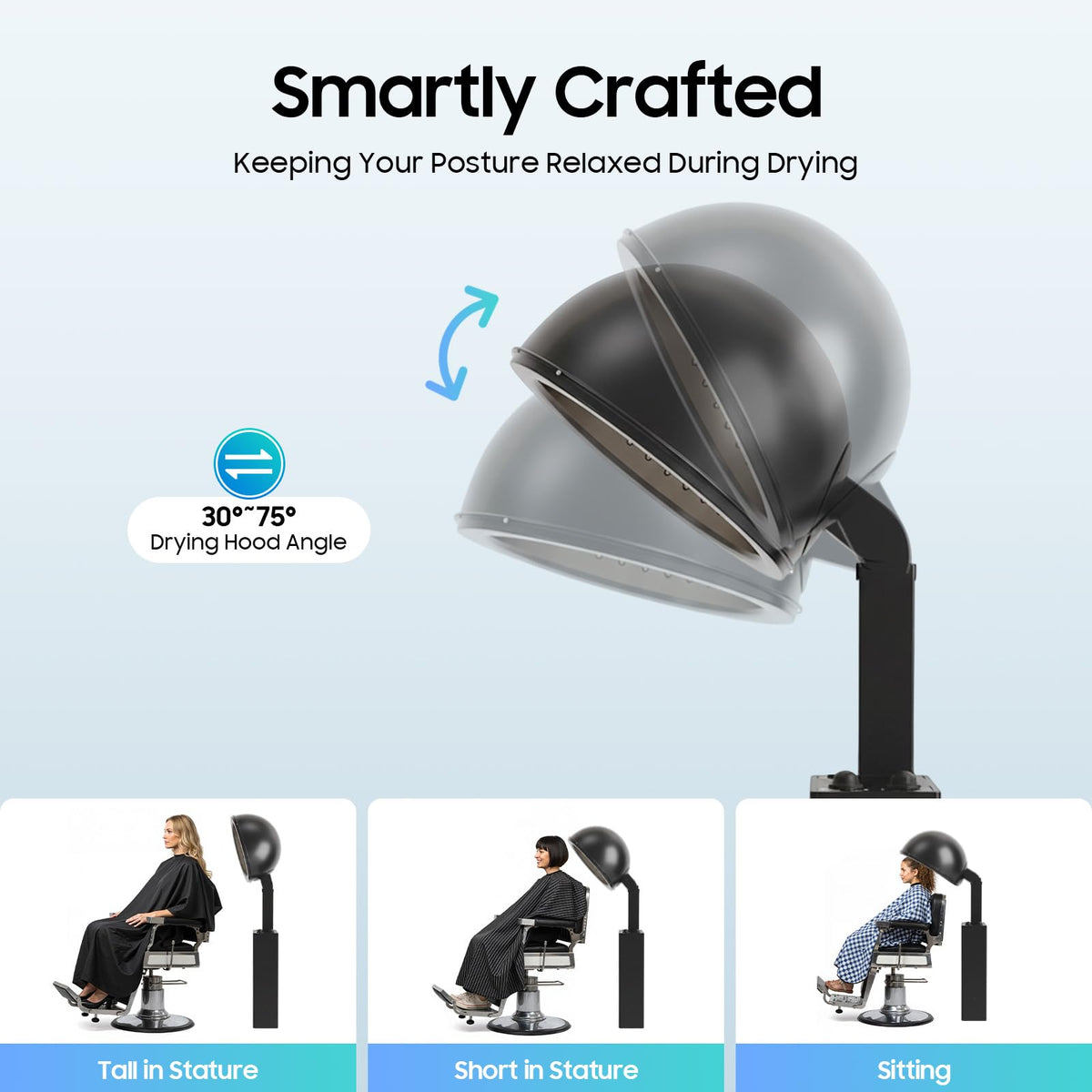 1200W Hooded Hair Dryer with Stand E572