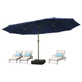 15FT Double-Sided Rectangle Patio Umbrella with Base Z541182