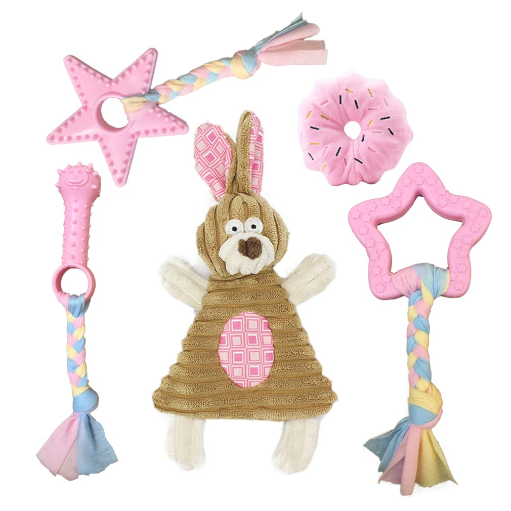 Pink 5-Pack Puppy Chew Toys A8008