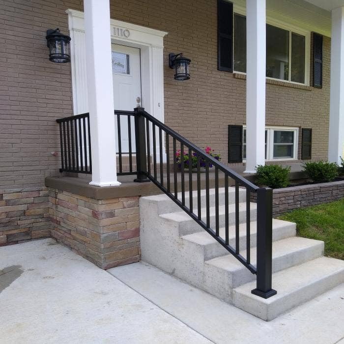 Aluminum Railing Kit for Deck Stairs Textured Black 36 x 72 Inch X288