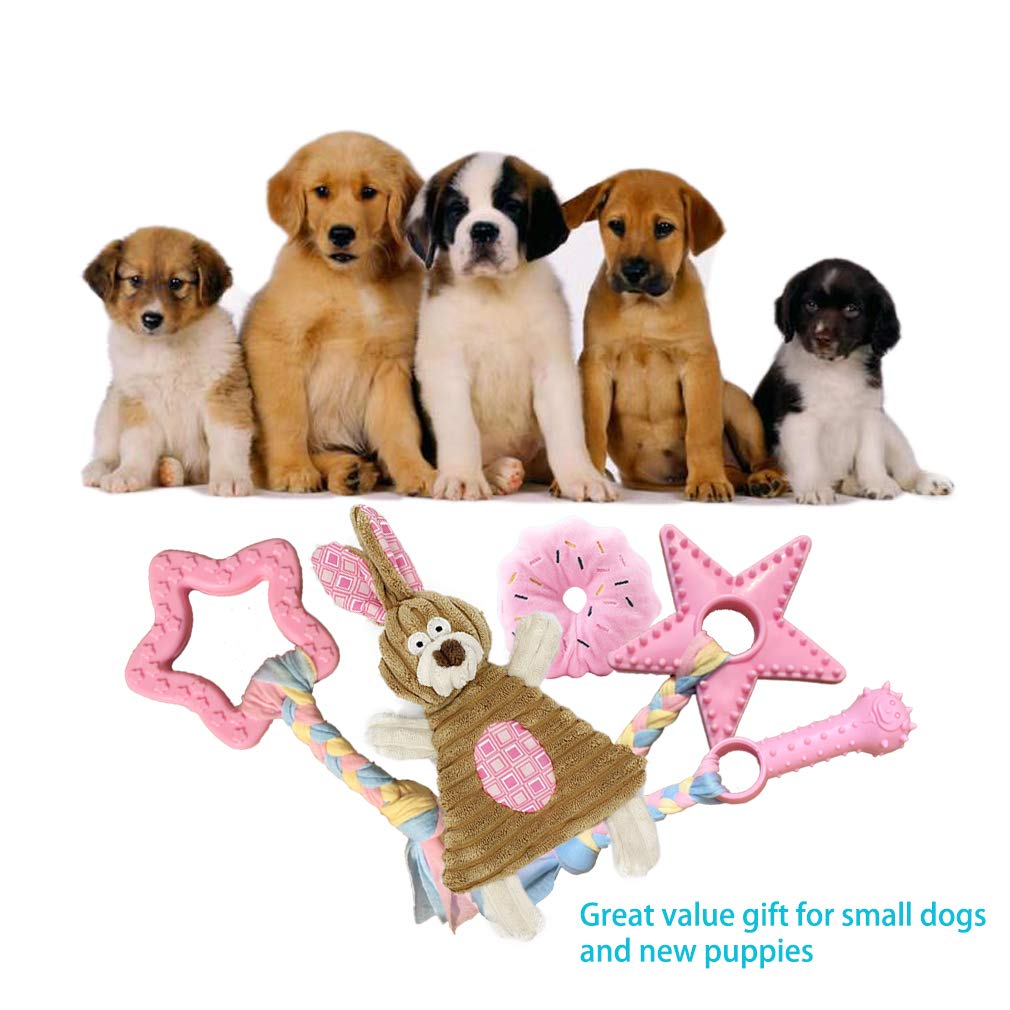 Pink 5-Pack Puppy Chew Toys A8008