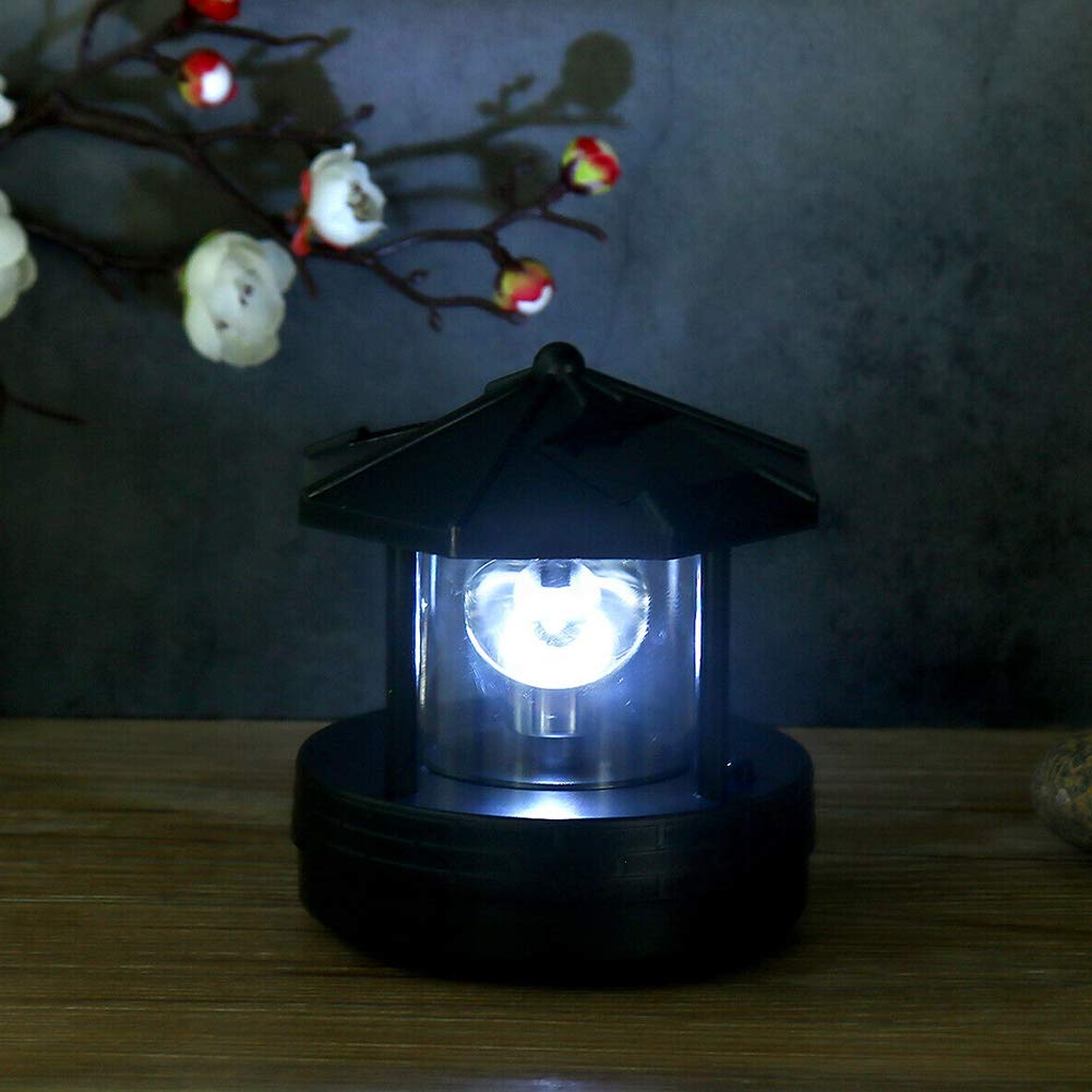 Solar Lighthouse with Rotating LED Light B4155