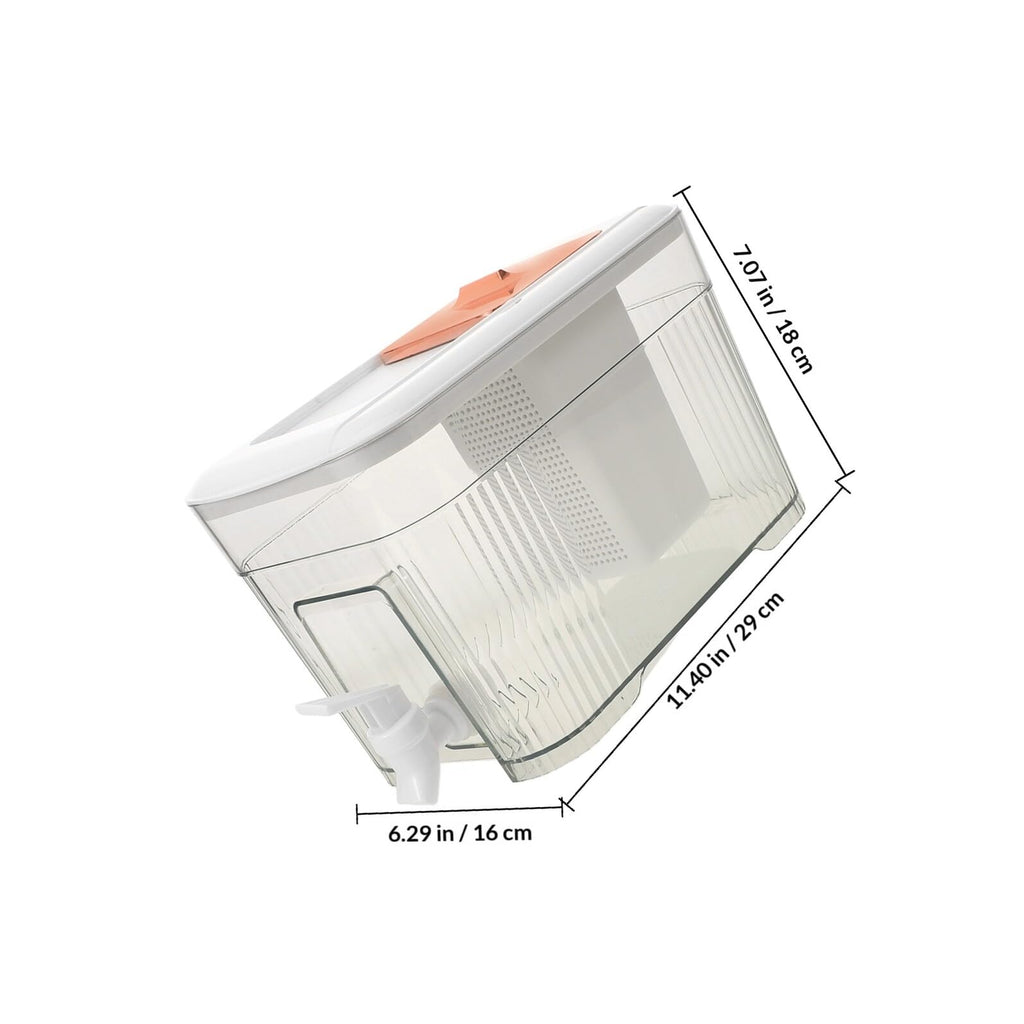 White Plastic Water Jug with Faucet and Lid L98619
