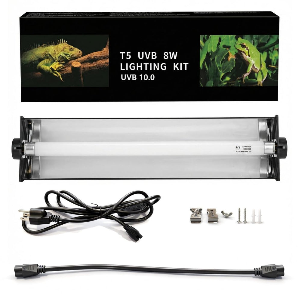 8W T5 UVB UVA Reptile Light Fixture and Bulb Kit W612106