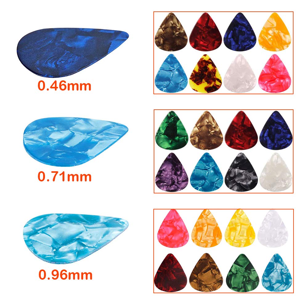Guitar Pick Holder Case Bag with 24pcs Colorful Picks C84612