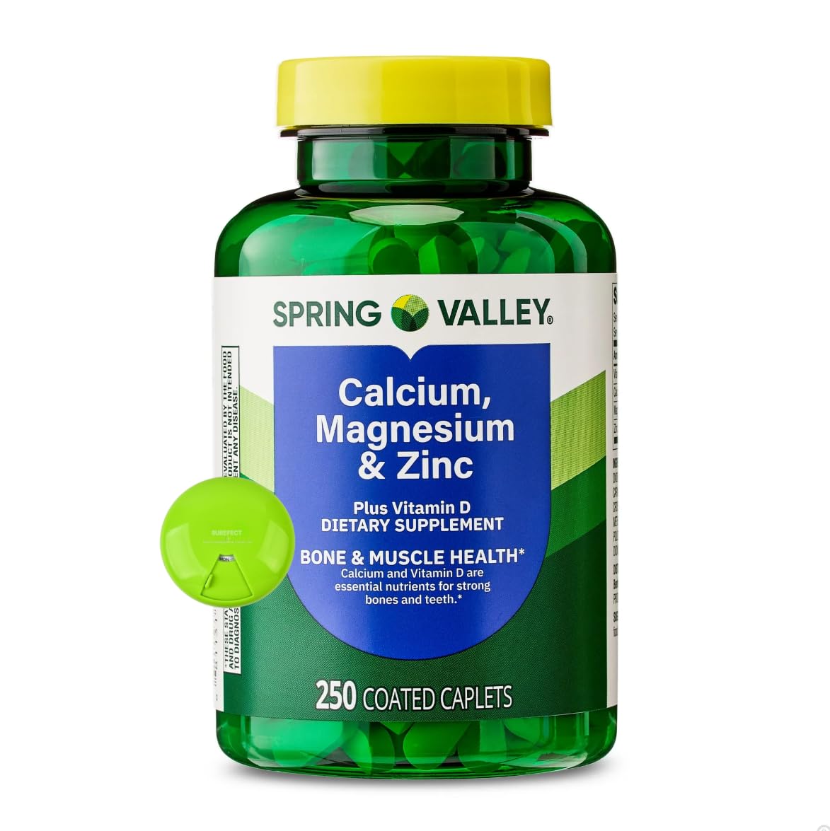 Calcium Magnesium Zinc Vitamin D3 Caplets 250 Count T4754