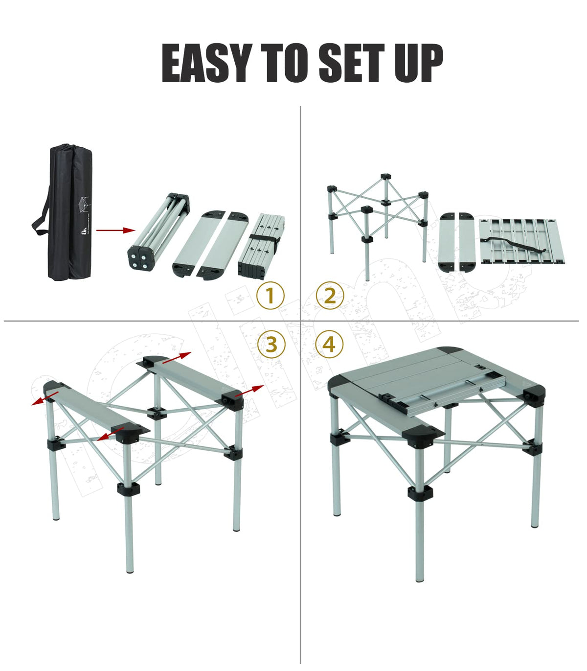 Lightweight Aluminum Folding Square Table I488464