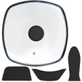 10.5 Inch Vented Square Glass Lid with Silicone Knob J407
