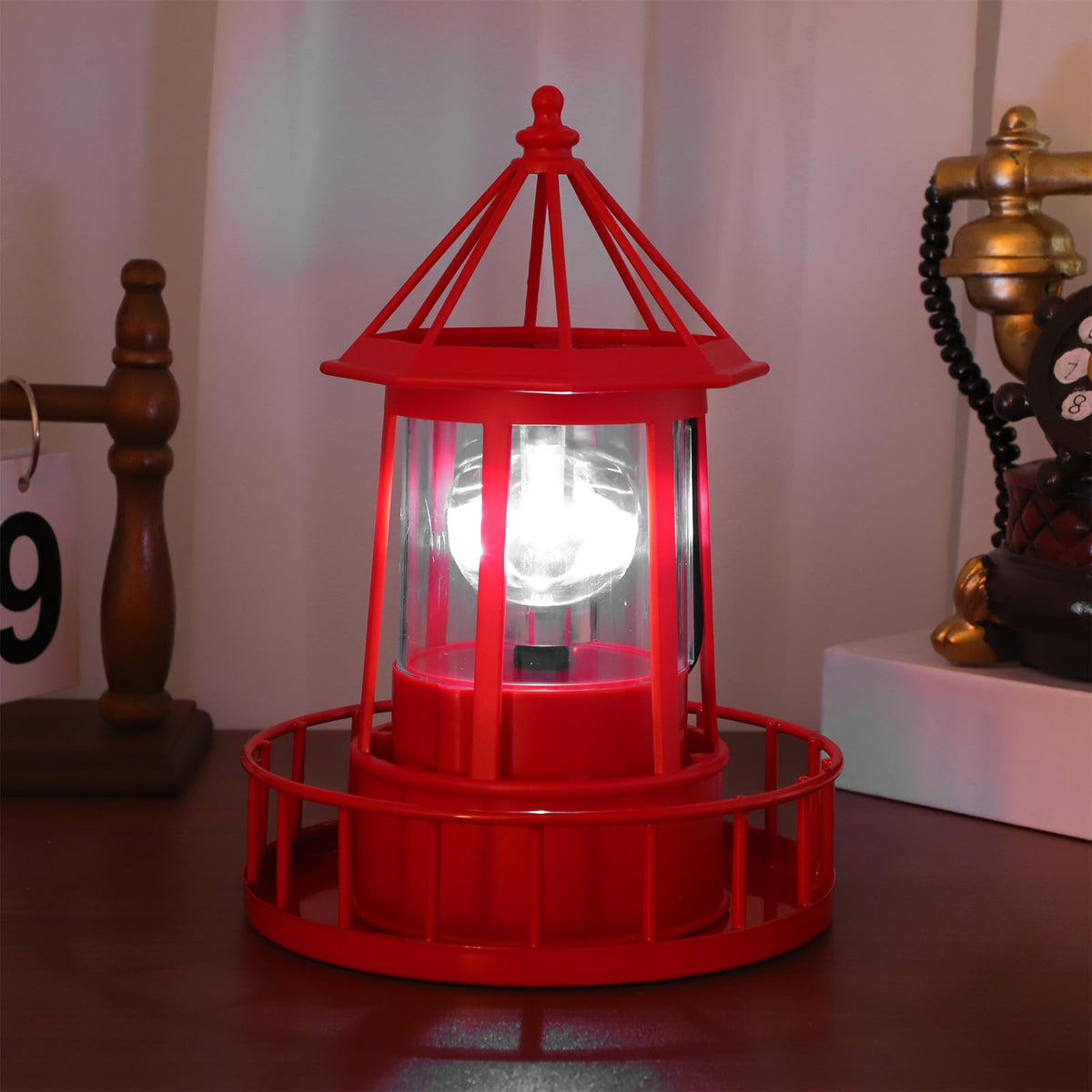 Solar Rotating Lighthouse Garden Light C69508