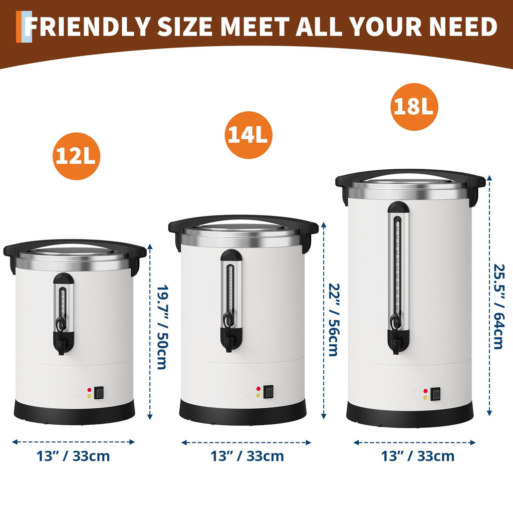 12L 80-Cup Double-Wall Stainless Steel Electric Coffee Urn L984682