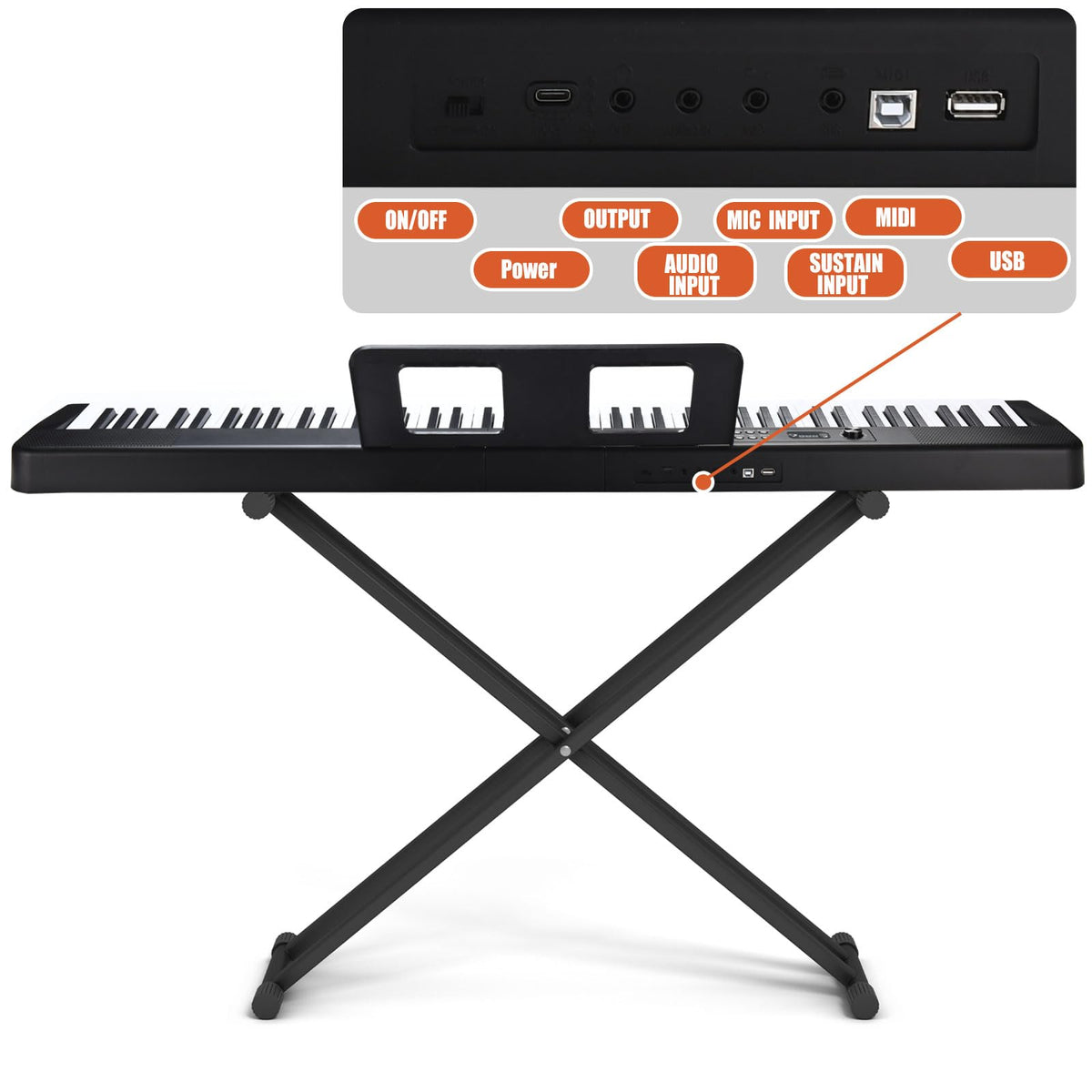 88 Key Digital Piano with Semi Weighted Keys P429