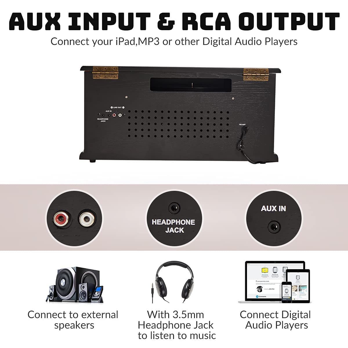 10-in-1 Record Player with Bluetooth L381254