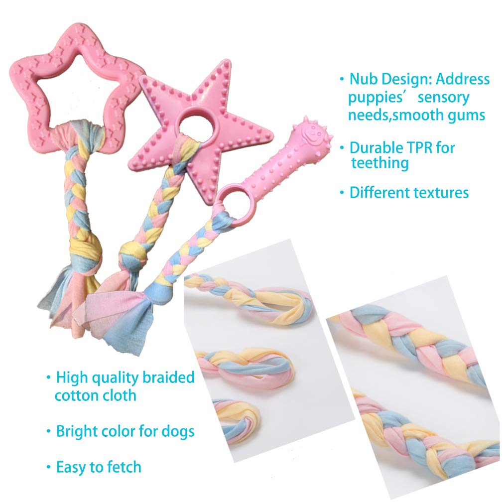 Pink 5-Pack Puppy Chew Toys A8008