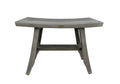 24" Gray Teak Shower Bench with Curved Seat Y3213