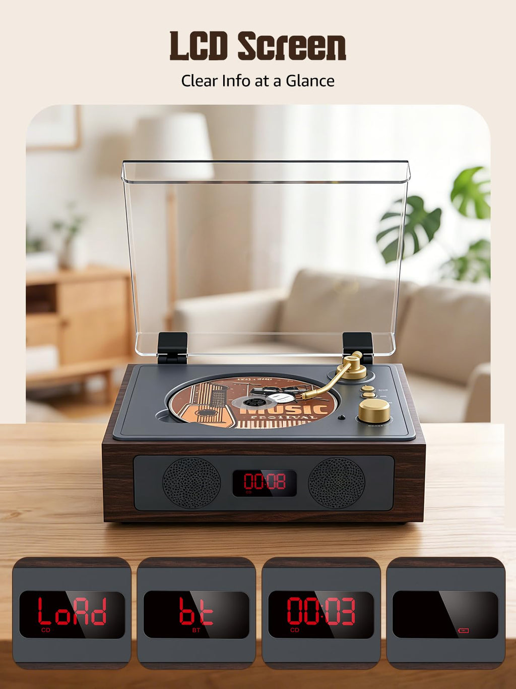 Portable CD Player with Built-in Speakers Bluetooth Y94863