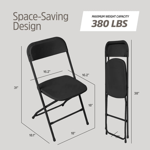 10 Pack Black Plastic Folding Chairs O136745