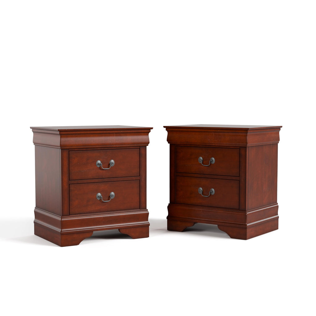 Solid Wood Nightstands Set of 2 with Drawers Y943