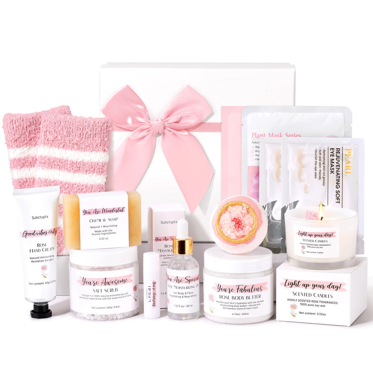 Pink 13Pcs Spa Bath Set F486321