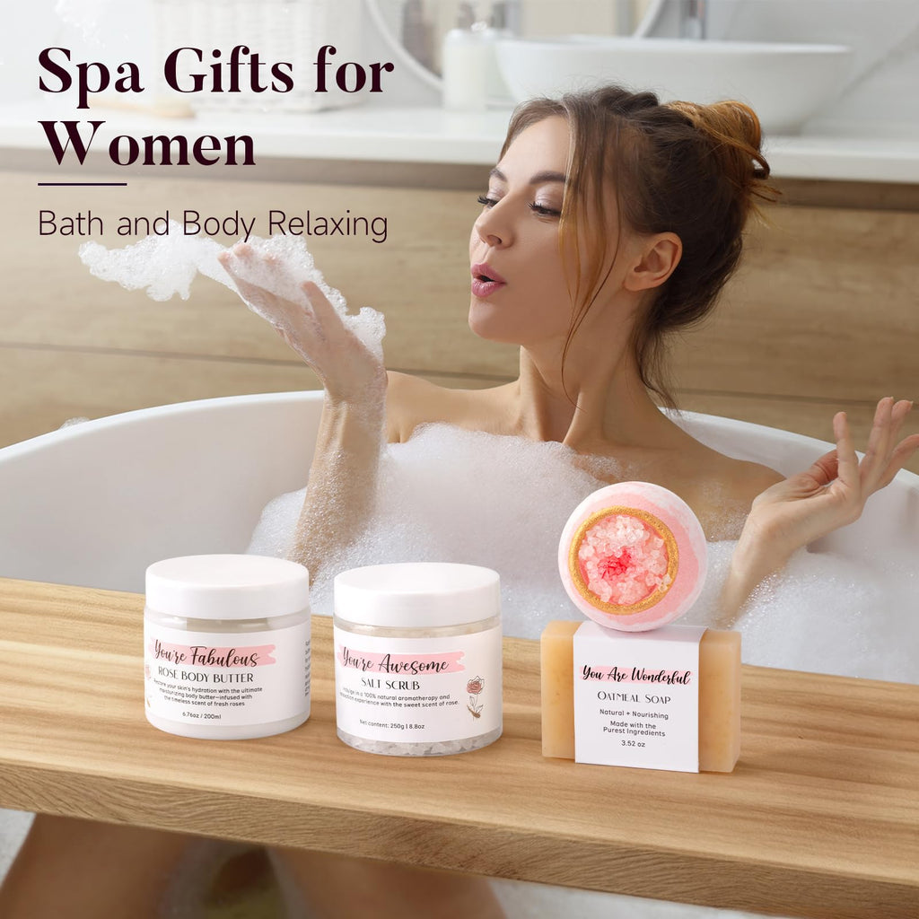 Pink 13Pcs Spa Bath Set F486321
