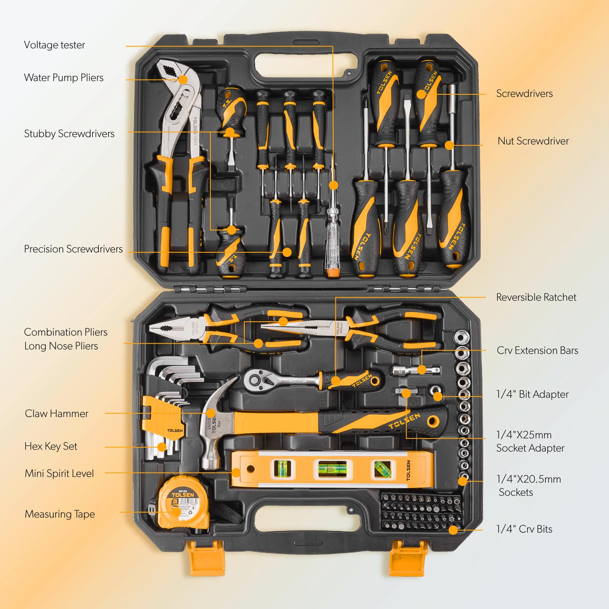 Household Tool Set with Toolbox W2657