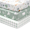 3 Pack Fitted Neutral Baby Crib Sheets D131
