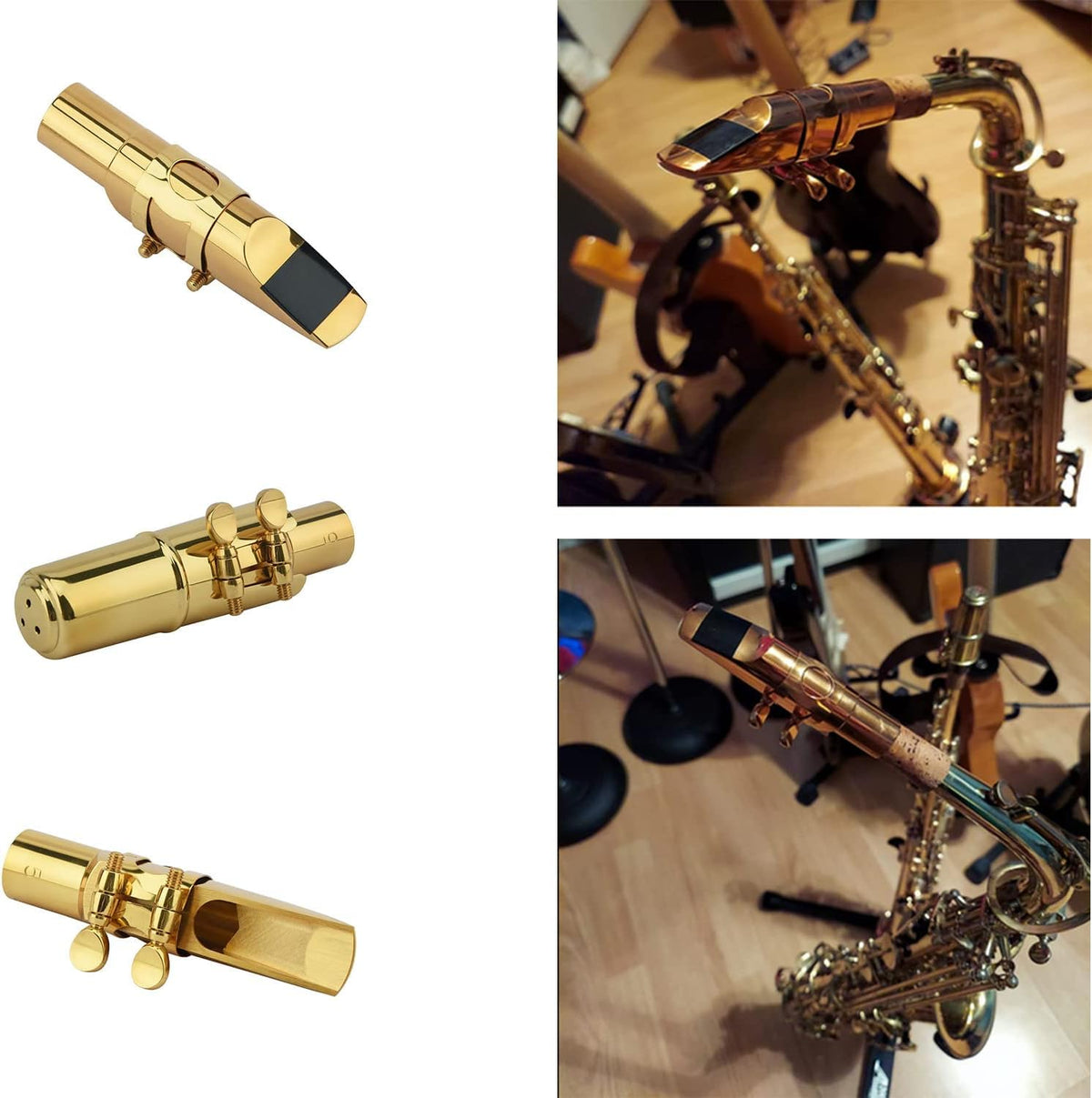 Alto Sax Saxophone Mouthpiece with Cap & Ligatures Brass Metal 5C B917798